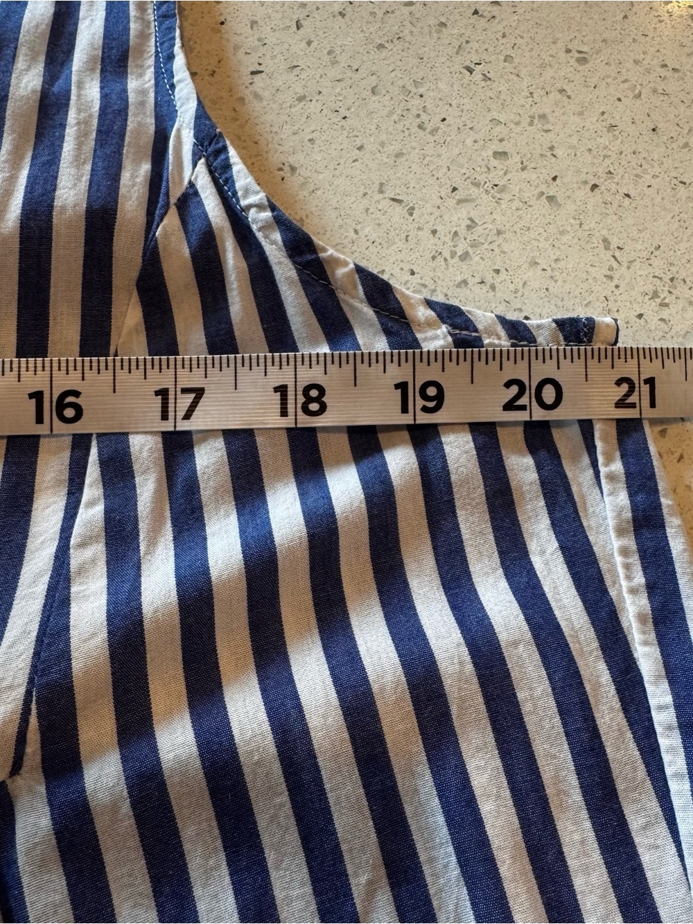 Pomander Place Tuckernuck XL Blue White Stripe Tiered Mini Dress Coastal Coverup - Picture 8 of 10